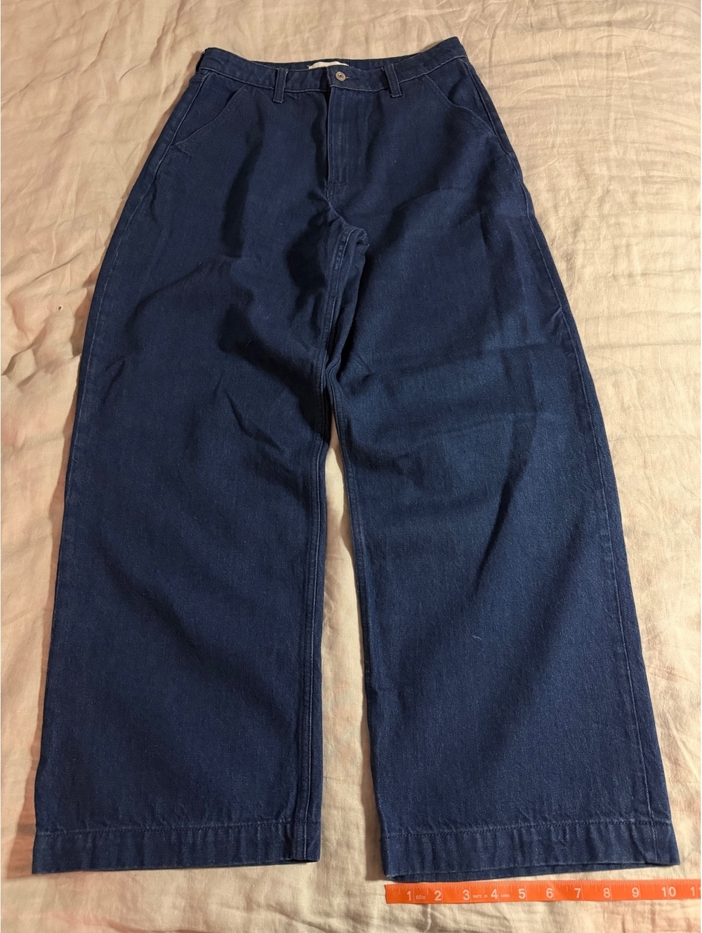 wide leg dark wash Abercrombie & fitch jeans